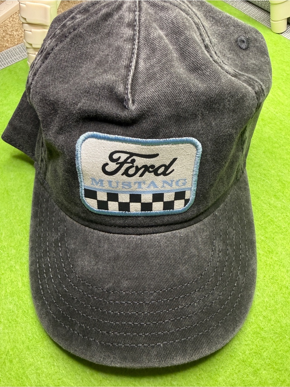 Ford Mustang Black Washed Baseball Cap Kids SnapBack